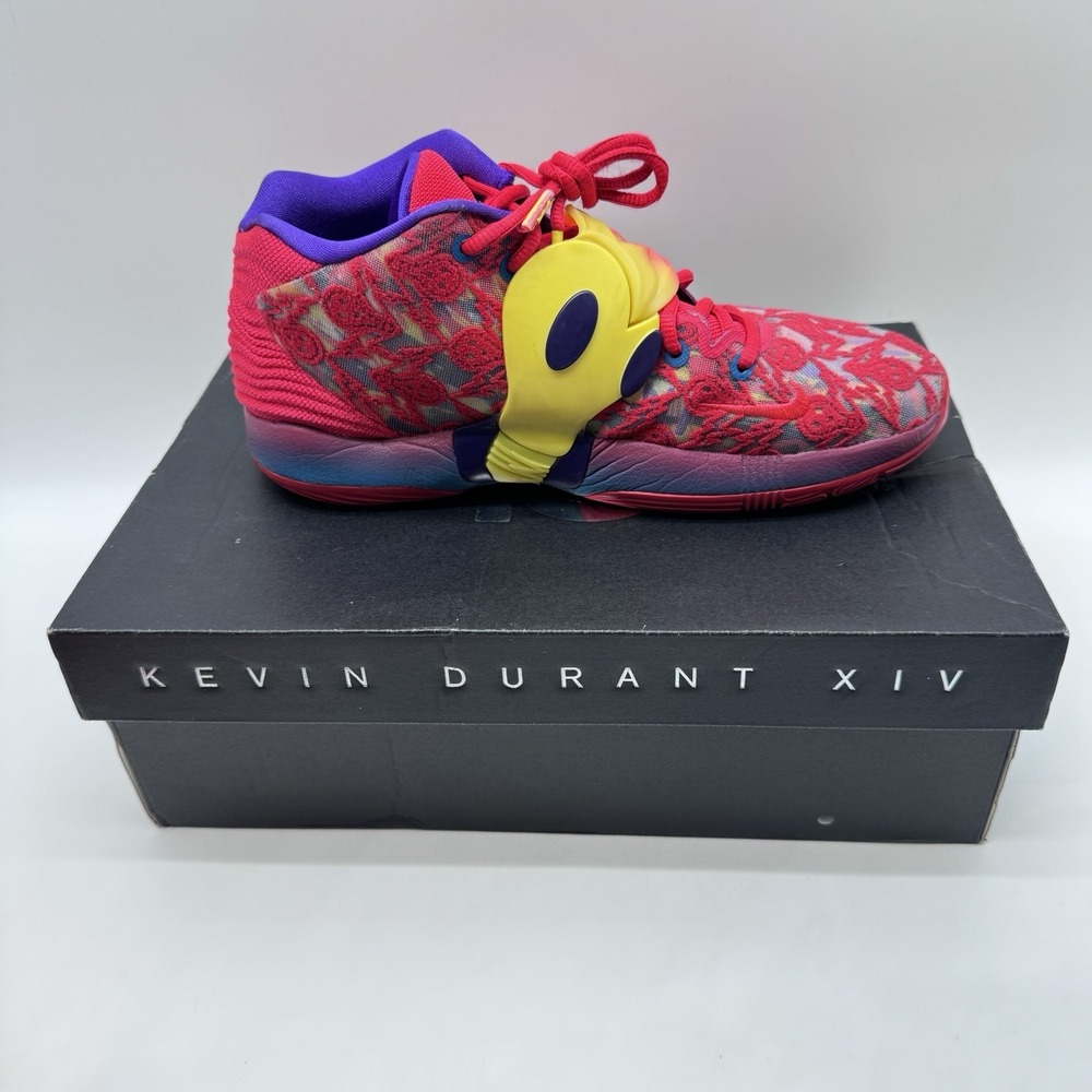 Nike KD 14 Ron English 3 Shoes Mens 8.5 Red Pink Basketball Athletic DO6903-600
